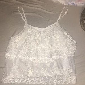 Cream lace tank top